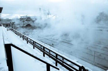 Moscow. Swimming pool. Frost. Кадр 3