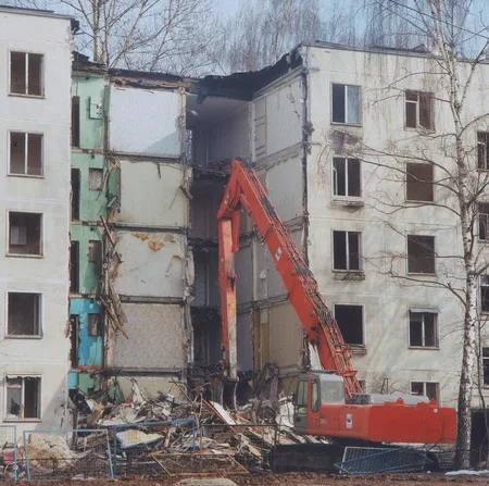 Снос пятиэтажек в северном округе г.Москвы. Кадр 18