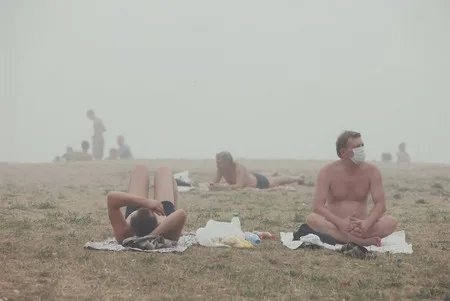 Smog above Strogino flood plain. Кадр 3