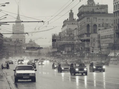 Rain in the city. Кадр 5