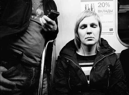 Moscow. Subway. People. Кадр 2